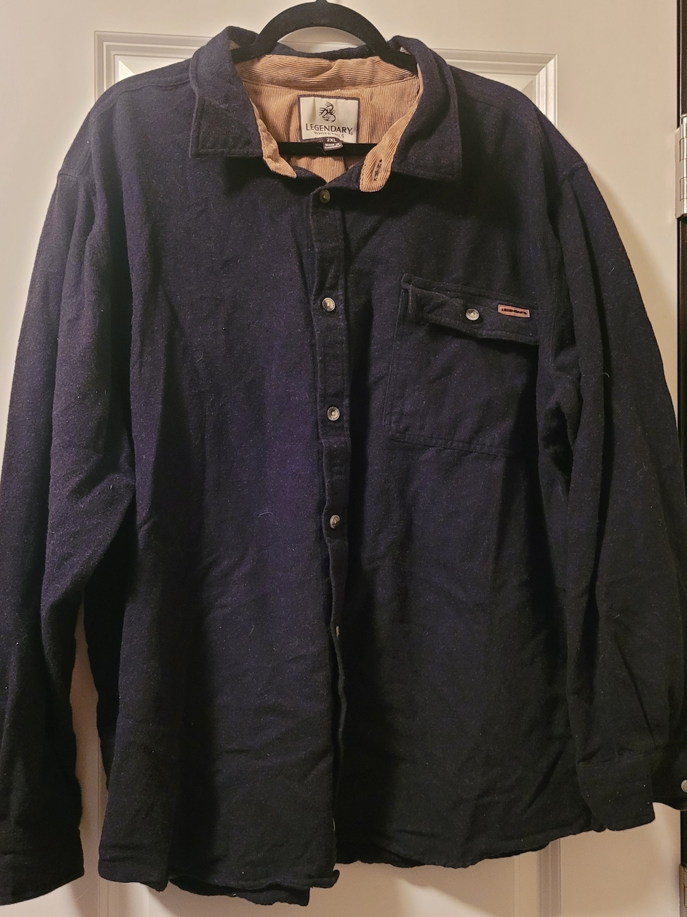 Legendary Whitetails Men's Black and Tan Button-Up Work Shirt Size 2XL
